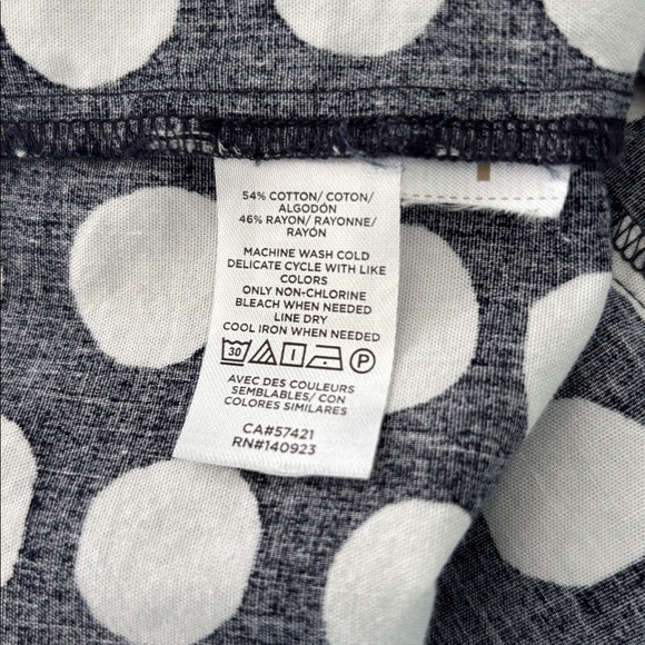 LOFT Maxi Dress size large navy blue and white polka dots tiered flutter sleeve - Picture 8 of 14